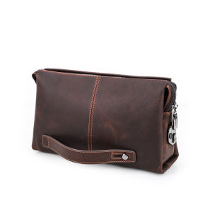 Genuine Leather Men Clutch Bag Large Capacity Wallets With Cell Phone Pocket Card Holder Coded Lock Design Business Bag Male