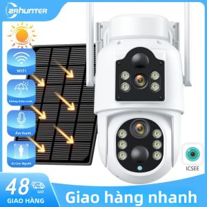 Camera IP Năng Lượng Mặt Trời 4K 8MP Tích Hợp Pin PTZ WIFI Camera Giám Sát An Ninh Ngoài Trời Camera Vòm 4MP PIR Phát Hiện Con Người Màu Trắng