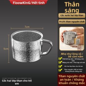 Heqing | Cốc Hai Lớp Chống Đốt Bằng Titanium cho Trẻ Em