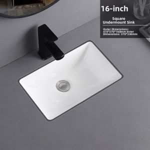 Ceramic Integrated Bathroom Sink Undermount