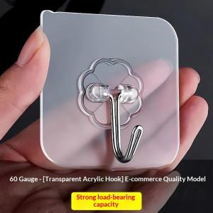 Transparent Self Adhesive Wall Hooks Easy Install No Drilling Heavy Duty Holders for Kitchen Home Key Towel Bag Organization