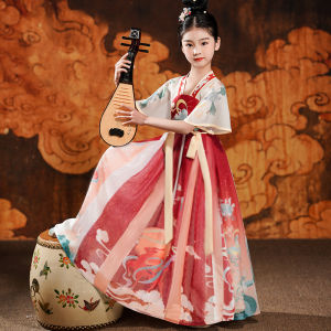 ชุดฮันฟูเด็กผู้หญิง ชุดการแสดงฤดูร้อน ชุดเด็กโบราณ ชุดเต้นรำฟลายดังฮั่นหนาน ชุดจีนโบราณ ชุดเด็กผู้หญิง ชุดเด็ก