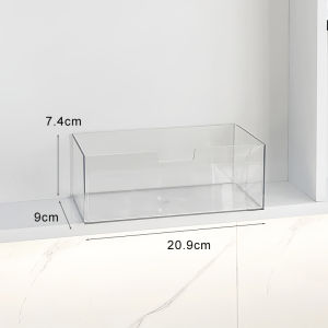 กล่องเก็บของในห้องน้ำแบบติดผนัง ชั้นวางเครื่องสำอาง ช่องเสียบลิปสติก แผ่นรองหน้ากาก กล่องจัดระเบียบในห้องน้ำแบบเรียบง่าย กล่องใส