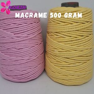 [500GR] Tali Katun Makrame Warna 4mm 500gr / Macrame Cotton Rope Colors / Benang Macrame