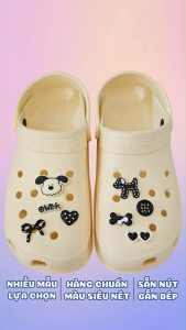 Charm gắn dép A128 mẫu đa dạng Sticker charm cross gắn dép sục mẫu nhựa cứng trang trí giày dép