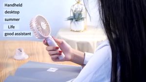 Mini Small Fan Vertical Electric Fan USB Rechargeable Portable High Wind Small Handheld Silent Fan