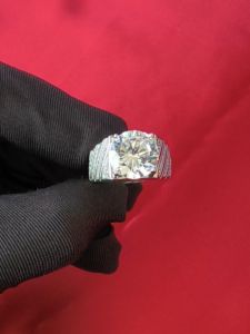 Diamcity Mozzarella Asli 5 Karat Berlian Penuh Delapan Hati & Delapan Panah PT950 Cincin Terbuka Berlian Untuk Pria & Wanita