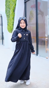ARUMI DRESS KIDS gamis anak bahan RAYON TWILL mix KNIT gamis anak terbaru 2024 gamis anak kekinian GAMIS anak manasik haji WAFA MOESLIM
