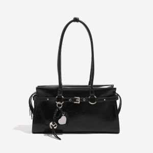 CEIRIHE Original Design Large Capacity Underarm Bag Womens Retro Red Handbag Cowhide Single Shoulder French Bread Bag