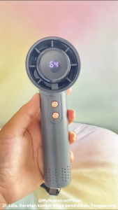 Kipas Tangan USB Portable FLECO F-99 LED Display Light Play Speed 120