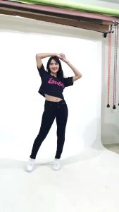 BeeUniq Kaos Crop Wanita Oversize Barbie Gambar Distro DLL