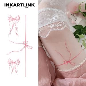 สติกเกอร์รอยสักชั่วคราว INKARTLINK กันน้ำ พิมพ์สีลายโบว์ อุปกรณ์ปาร์ตี้รอยสักชั่วคราว สติกเกอร์ DIY สำหรับผู้ชายและผู้หญิง