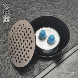 Insulated Iron Tea Ceremony Stove Alcohol Stove Iron Kettle Base for Brewing Tea Vintage Chinese Style Simple Design