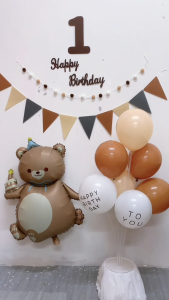 INS Retro Number 0-9 Party Decoration Brown Number Happy Birthday Felt Letter Flag Banner