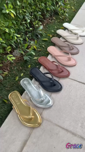 (ส่งเร็วพิเศษ)Graceแตะหนีบ รุ่น(GF-038)ALL SEASON(สีล้วน) ซับ 8มิล นิ่มสุดๆ รองเท้าแฟชั่น มินิมอลพื้นนุ่ม รองเท้าแตะสันสุดชิค