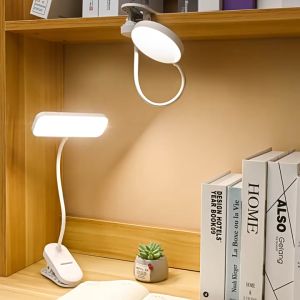 Z-Gadget⚡ Clip Wireless Table Lamp Eye-Caring 3 Brightness Adjustable Touch Switch Rechargeable & USB Plug LED Reading Desk Lamp Table Light For Study Soft Light 夹式台灯