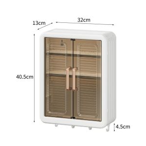Bathroom Wall-Mounted No-Drill Storage Rack Toilet Shower Room Multi-Functional Small Wall Cabinet Nordic Style ABS Material