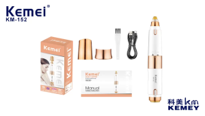 Kemei Km-152 Hair Removal Shavers Rechargeable 2 in 1 Facial Hair Remover Electric Razor Cutter Bikini Womens Personal Epilator