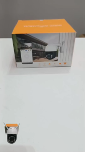 HOME-MALL 4K กล้องกันน้ำ ชื่อมwifi 2.4G ภาพคมชัด กล้องหมุนได้355องศา indoor and outdoor FULL Color ptz camera สีดำ