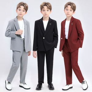 Suit Set For Kid Handsome Fashion Show Performance British Birthday Dinner Dress Formal Boy Blazer