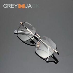 Grey Jack Kacamata Frame Titanium Model Kotak Fashion Pria Wanita Bisa Minus Ringan Kokoh Style Bisnis 61009