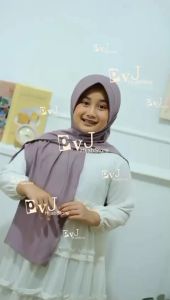 Pashmina Pad Oval Anak Remaja 7-13 tahun Jersey Preminum | Pashmina Instan Anak Jersey