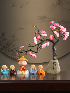 New Chinese Style Decorative Buddha Figure Wine Cabinet Entrance Hall Living Room Creative Office Desktop Ornaments Resin Handmade