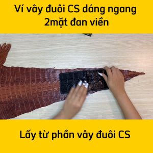 [FREE SHIP] Ví Nam Da Cá Sấu 2 Mặt. [VÂY ĐUÔI CÁ SẤU LỚN RẤT ĐẸP]. Sản Phẩm Cao Cấp by Ovenis