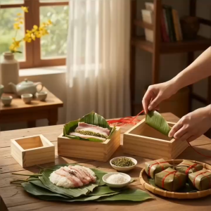 Combo 3 Khuôn Gói Bánh Chưng Gỗ Thông Cao Cấp - Khuôn Lẻ Tự Gói Bánh Tết Đẹp Vuông Vức Không Cần Khéo Tay - Bộ Khuôn Làm Bánh Chưng Đủ Size Tiện Lợi Cho Gia Đình
