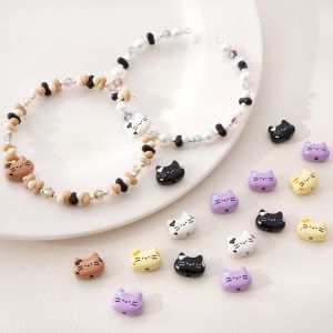 1 cái/túi 12x9mm hợp kim Hình Con Mèo lỗ lớn trụ cột hạt đệm rời cho vòng tay thủ công Vòng cổ bông tai Keychain móc điện thoại di động Tự Làm Thủ Công Phụ kiện làm đồ trang sức