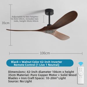 MENGHUANG | Variable Speed Silent High Power Retro Ceiling Fan