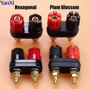 1PCS Banana Plug Couple Terminals Red Black Connector Amplifier Terminal Binding Post Dual 4mm Banana Socket Speaker Plug Jack