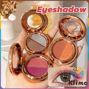 Klimo Eyeshadow Palette Pearlescent Pumpkin Color Matte Glitter Powder Earth Tone Eyeshadow Palette Eye Makeup Cosmetics 2 Colors