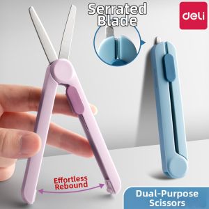 Deli | Portable Safe Student Use Mini Pocket Pen Style Folding Scissors