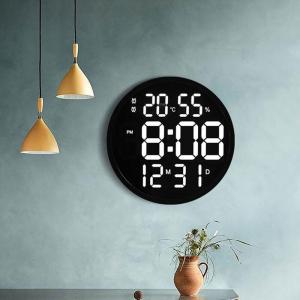 LIWAN | Silent Digital Humidity and Temperature Wall Clock 12 inch