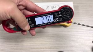 Upgraded Instant Read Digital Meat Thermometer Waterproof Food Thermometer with Probe Ultra Fast Cooking Thermometer Long Probe for Grilling BBQ (Orange)