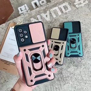 🔥2025มาใหม่.ต้นฉบับ🔥เคสขาตั้งห่วงแม่เหล็กไฮบริดสองชั้นกันกระแทกสำหรับ Samsung Galaxy S24 S23 S22 S21อัลตร้าพลัสสไลด์กล้องฝาครอบป้องกัน