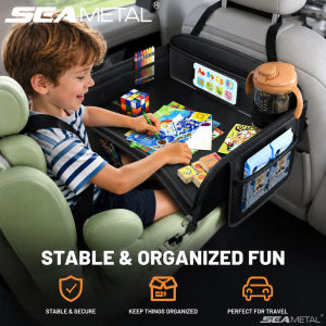 SEAMETAL Car Seat Back Tray Childrens Dining Table For Toy Organizer Large Tabletop With Multiple Storage Pocket Waterproof