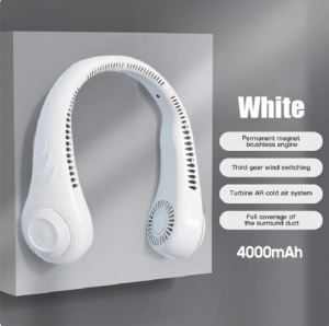 New Hanging Neck Fan Portable Cooling Fan USB Leafless 360 Degree Neckband Fan 78 Surround Air Outlets 4000Mah Rechargeable
