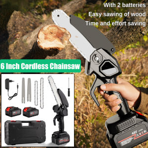Mini không dây Chainsaw 6 inch nâng cấp điện Chainsaw với 2 cái 21V 2000mAh b-attery 2 dây chuyền bàn tay nhỏ Chainsaw cho cắt cành cây và gỗ