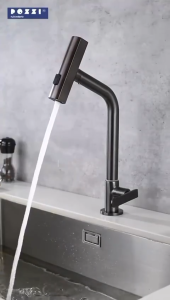 [Climate Voucher] Pozzi K4200 Kitchen Cold Water Tap Dual Spray Adujstable Brass Faucet Chrome Gunmetal K4200GG