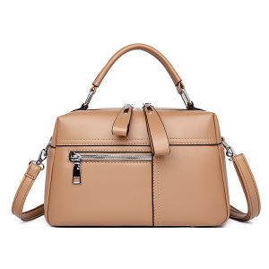 Fashionable Soft Leather Handbag Womens Large Capacity Multi-Layer Ladies Handbag Shoulder Crossbody Bag Casual Style Pillow Bag