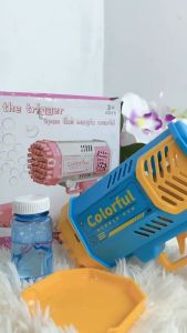 Interactive Colorful Bubble Gun Toys For Kids With Lights Effect