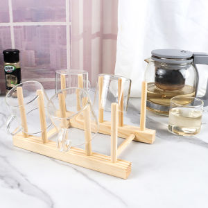 Talao Wooden Dish Drain Rack Plates Holder Pot Lid Cups Drying Shelf Book Display Stand Multifunction Kitchen Storage Cabinet Organizer