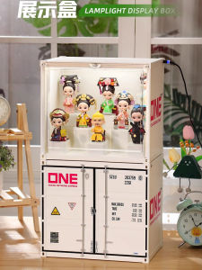 Pop Mart Container Storage Box Blind Box Doll Model Scene Garage Kit Tide Play Dustproof Display Box with Light