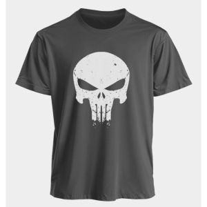 Marvel Mens and Womens T-shirts Punisher Summer American Spring and Autumn Basic Loose Sporty Trend Oversized Short-sleeved