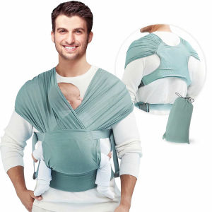 Breathable Baby Wrap CarrierHands Free Baby Infant Carrier Simple Pre-Wrapped Holder for 0-24 Months Baby NewbornsNo Tying or Rings