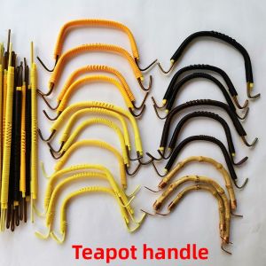 Handwoven Plastic Handle Bamboo Node Ceramic Flower Teapot Accessories Japanese Style Tea Pot Holder Handmade Kitchenware