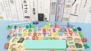 Đồ chơi giao dục gỗ full chức năng montessori bảng chữ cái số động vật đàn phát triển tư duy trí tuệ cho bé