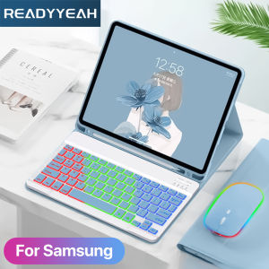 Cover for Samsung Galaxy Tab S6 Lite 10.4 S7 S8 S9 11 S7 FE S8 S9 Plus 12.4 with Backlight Keyboard Mouse Case for Samsung funda